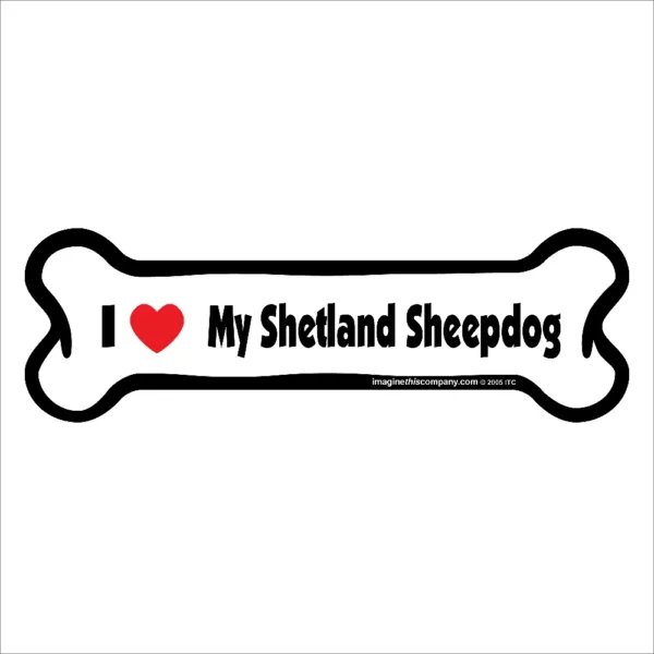 Shetland Sheepdog Bone Magnet