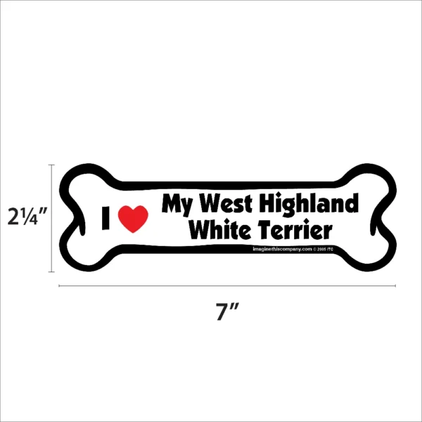 West Highland White Terrier Bone Magnet - Image 2