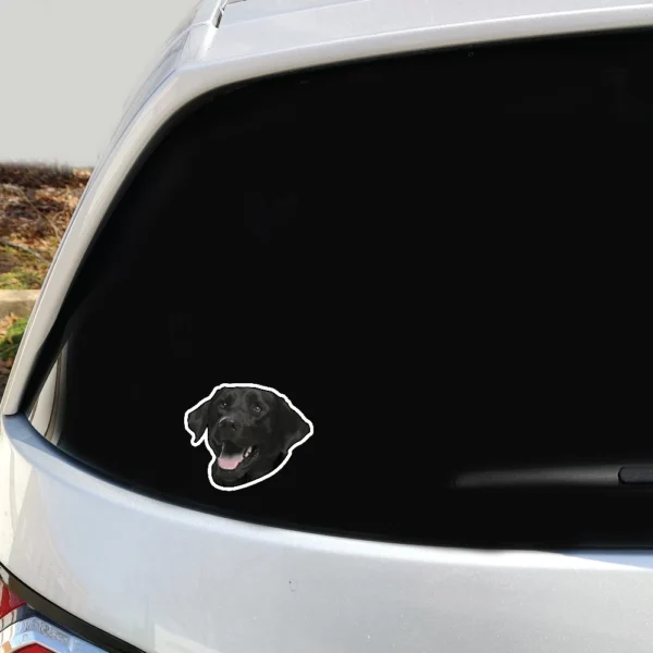 Black Lab Dog Face Decal 2 Pack - Image 3