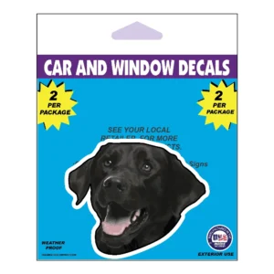 Black Lab Dog Face Decal 2 Pack