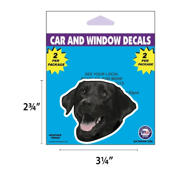 Black Lab Dog Face Decal 2 Pack - Image 2