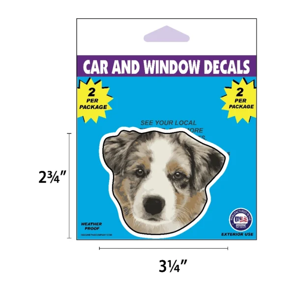 Aussie Dog Face Decal 2 Pack - Image 2