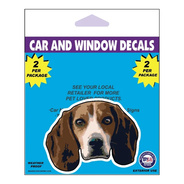 Beagle Dog Face Decal 2 Pack