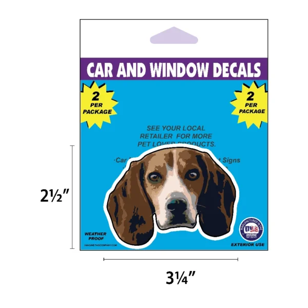 Beagle Dog Face Decal 2 Pack - Image 2
