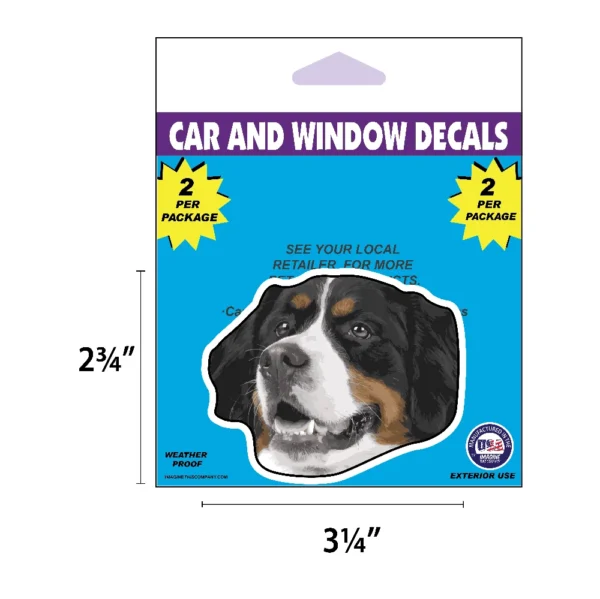 Bernese Mountain Dog Dog Face Decal 2 Pack - Image 2