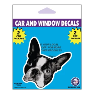 Boston Terrier Dog Face Decal 2 Pack