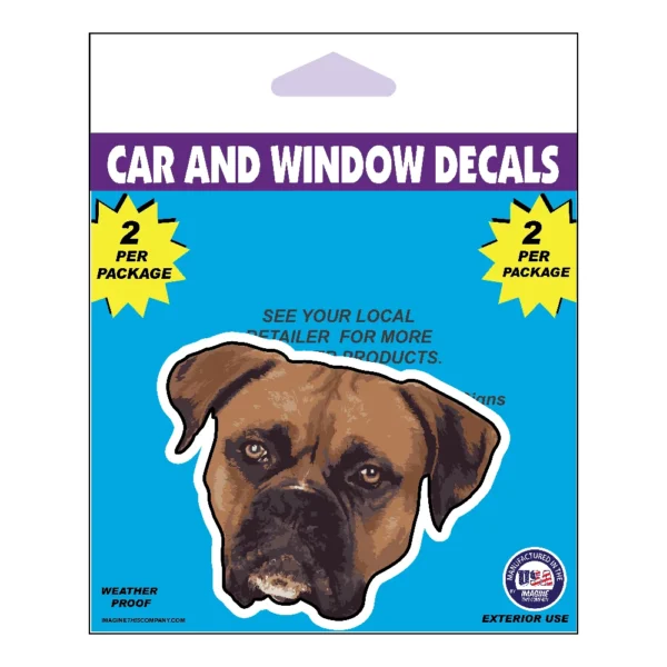 Boxer Dog Face Decal 2 Pack