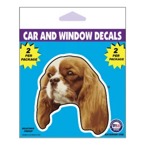 Cavalier King Charles Dog Face Decal 2 Pack
