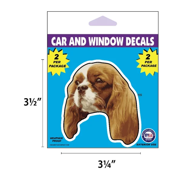 Cavalier King Charles Dog Face Decal 2 Pack - Image 2