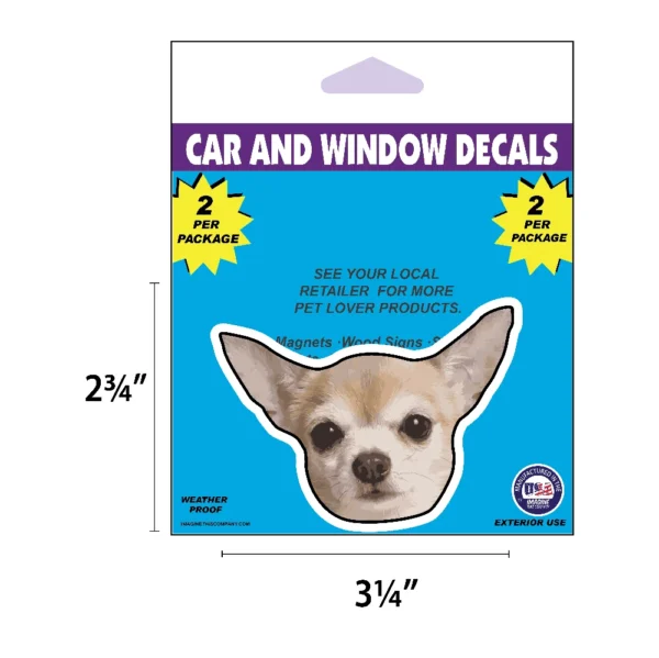 Chihuahua Dog Face Decal 2 Pack - Image 2