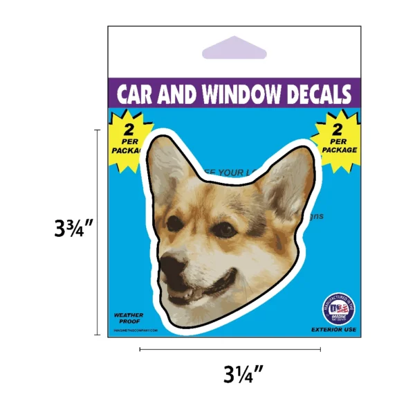 Corgi Dog Face Decal 2 Pack - Image 2