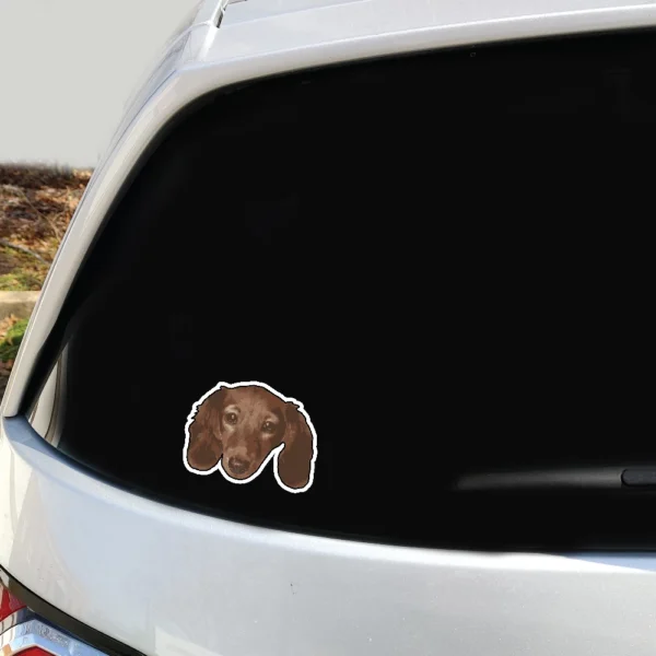 Dachshund Dog Face Decal 2 Pack - Image 3