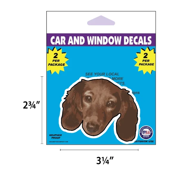 Dachshund Dog Face Decal 2 Pack - Image 2