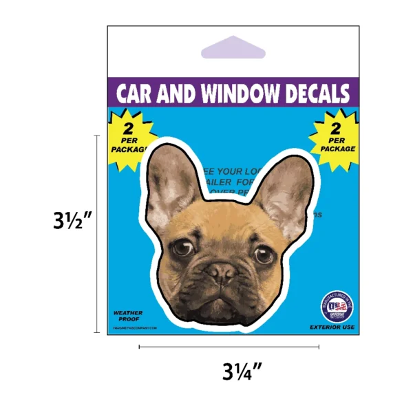 French Bulldog Dog Face Decal 2 Pack - Image 2