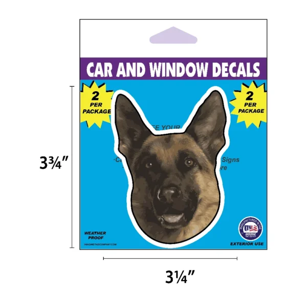 German Shepherd Dog Face Decal 2 Pack - Image 2
