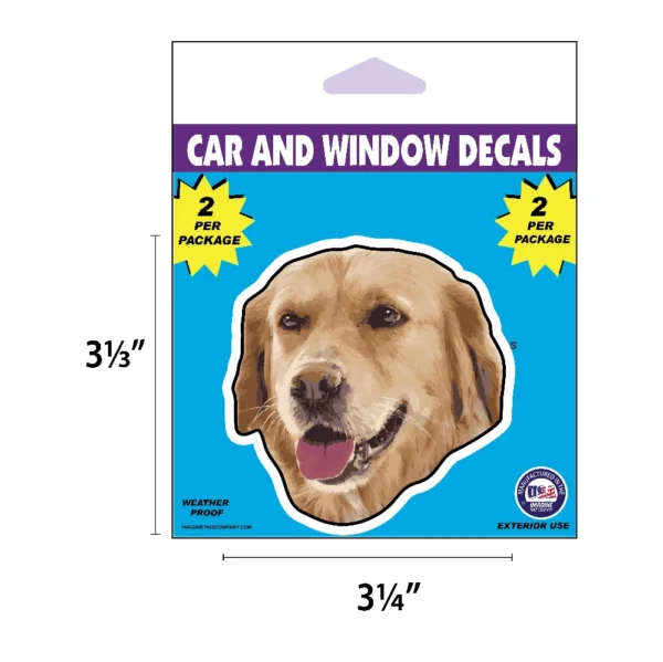 Golden Retriever Dog Face Decal 2 Pack - Image 2