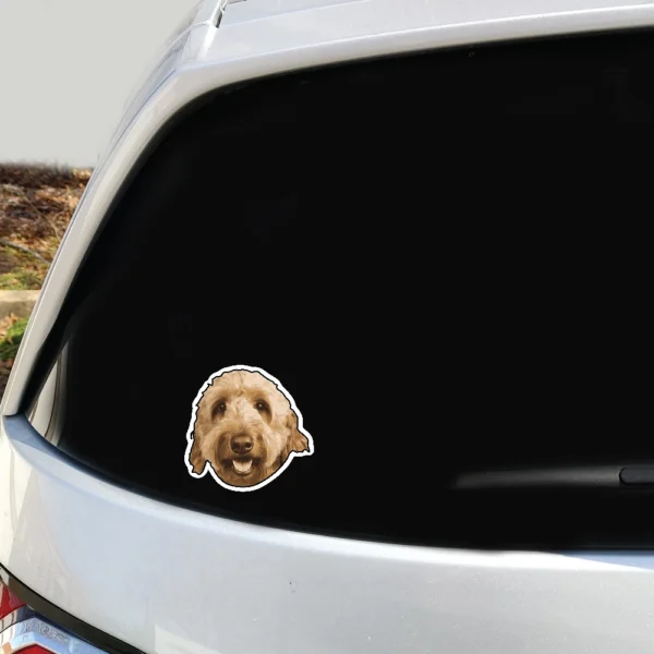 Goldendoodle Dog Face Decal 2 Pack - Image 3