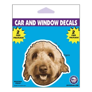 Goldendoodle Dog Face Decal 2 Pack