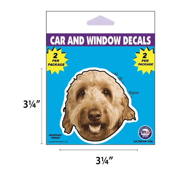 Goldendoodle Dog Face Decal 2 Pack - Image 2