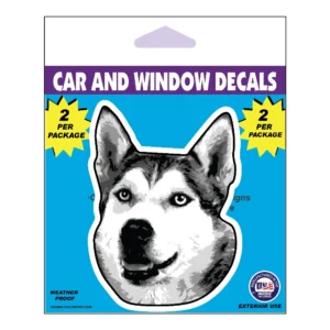 Husky Dog Face Decal 2 Pack