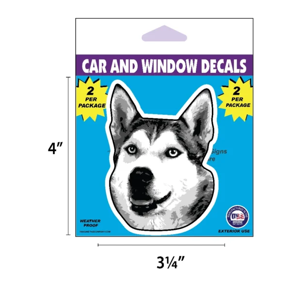 Husky Dog Face Decal 2 Pack - Image 2