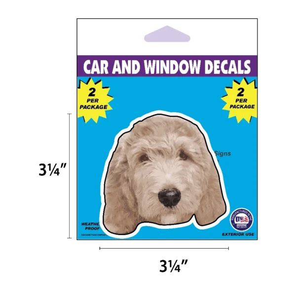 Labradoodle Dog Face Decal 2 Pack - Image 2
