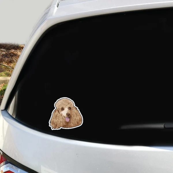 Poodle Dog Face Decal 2 Pack - Image 3