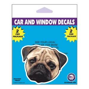 Pug Dog Face Decal 2 Pack