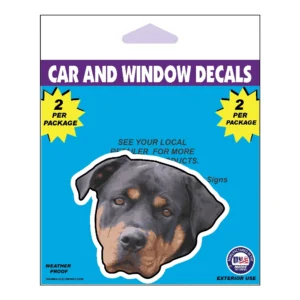 Rottweiler Dog Face Decal 2 Pack