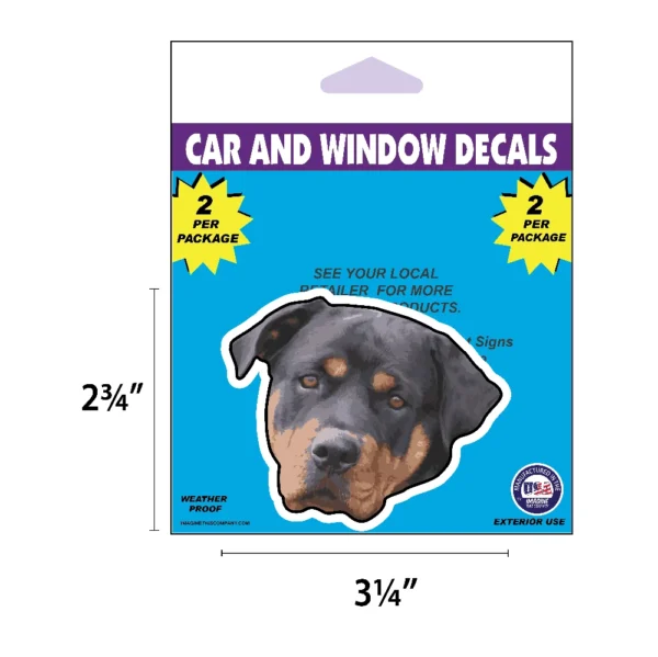 Rottweiler Dog Face Decal 2 Pack - Image 2