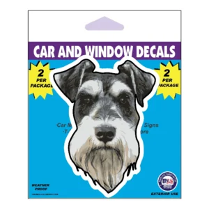 Schnauzer Dog Face Decal 2 Pack