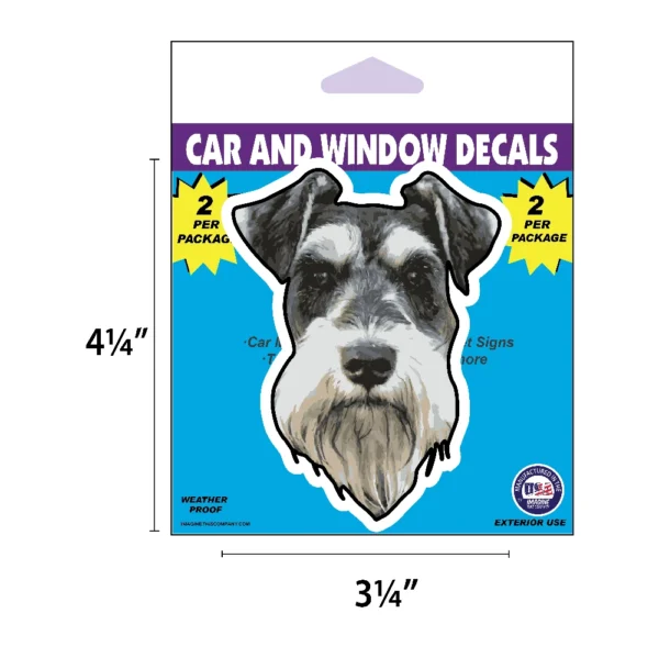 Schnauzer Dog Face Decal 2 Pack - Image 2
