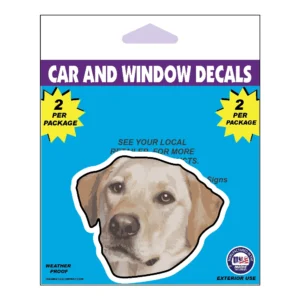 Yellow Lab Dog Face Decal 2 Pack