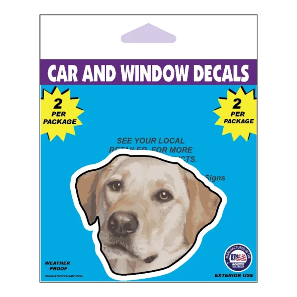 Yellow Lab Dog Face Decal 2 Pack