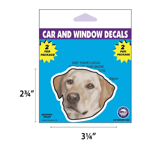 Yellow Lab Dog Face Decal 2 Pack - Image 2