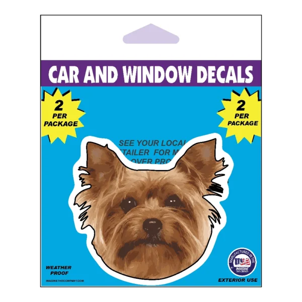 Yorkie Dog Face Decal 2 Pack