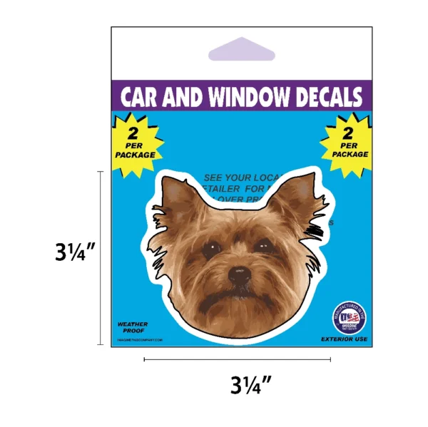 Yorkie Dog Face Decal 2 Pack - Image 2